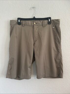J.Lindeberg Men's Light Brown Flat Front Shorts